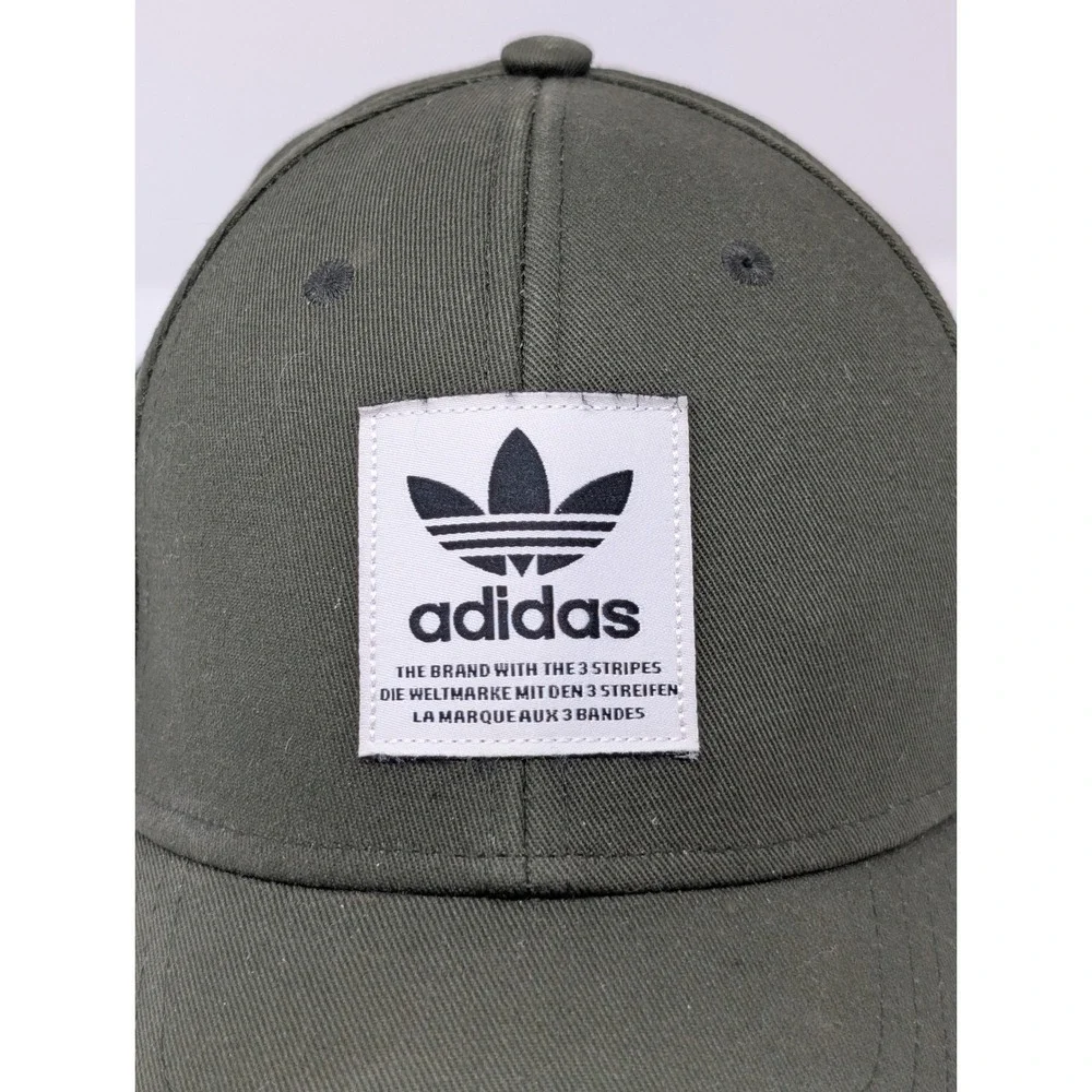Adidas Baseball Cap Dad Hat‎ Olive Green Cotton Adjustable Snapback Running Gym